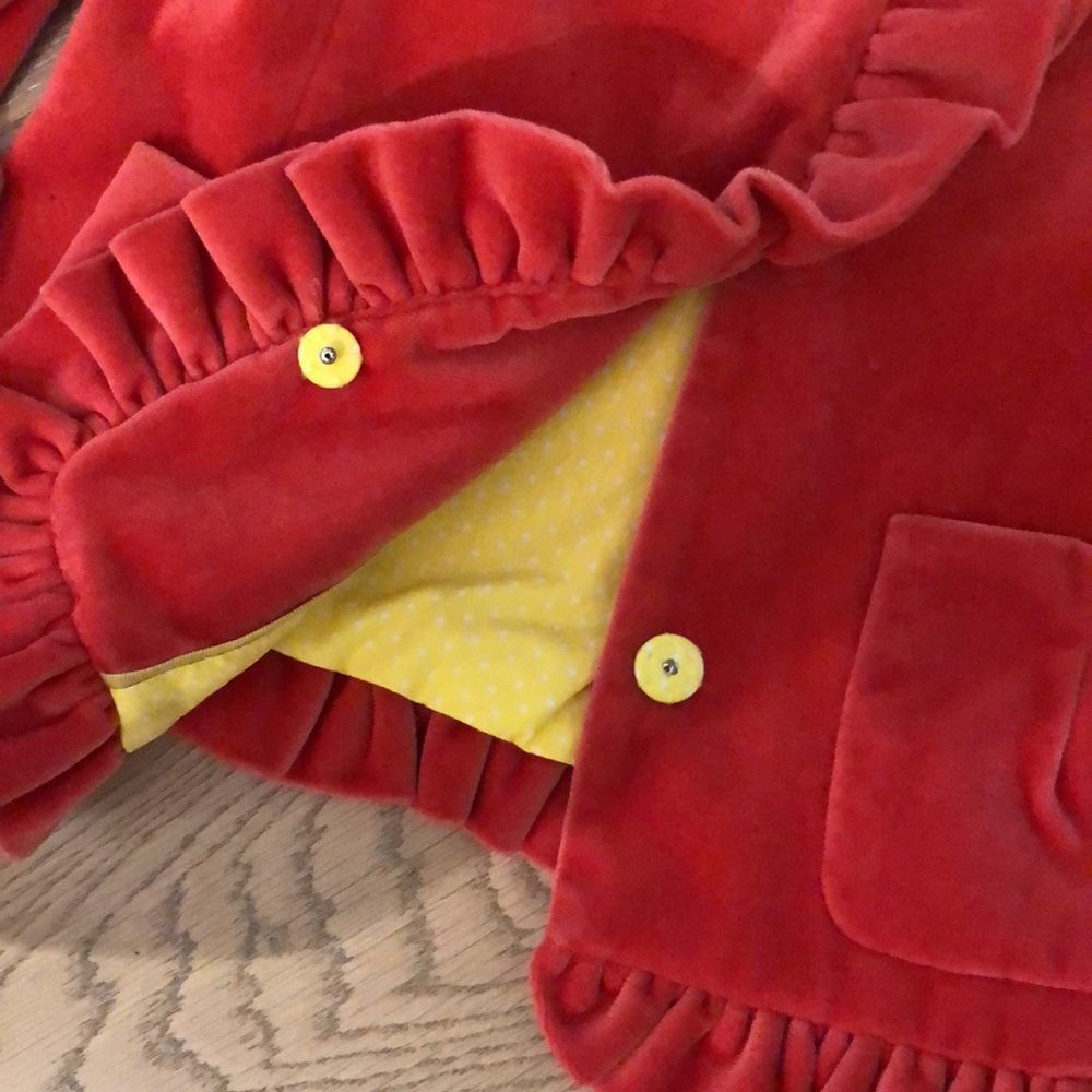 Red Ruffled Kids Jacket - Picture 3 of 4